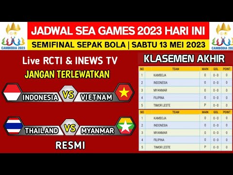 JADWAL SEMIFINAL - Indonesia vs Vietnam - Klasemen Akhir Sea Games 2023 hari ini