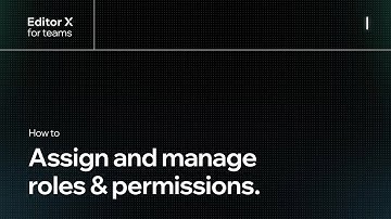 How to assign and manage roles & permissions | Editor X