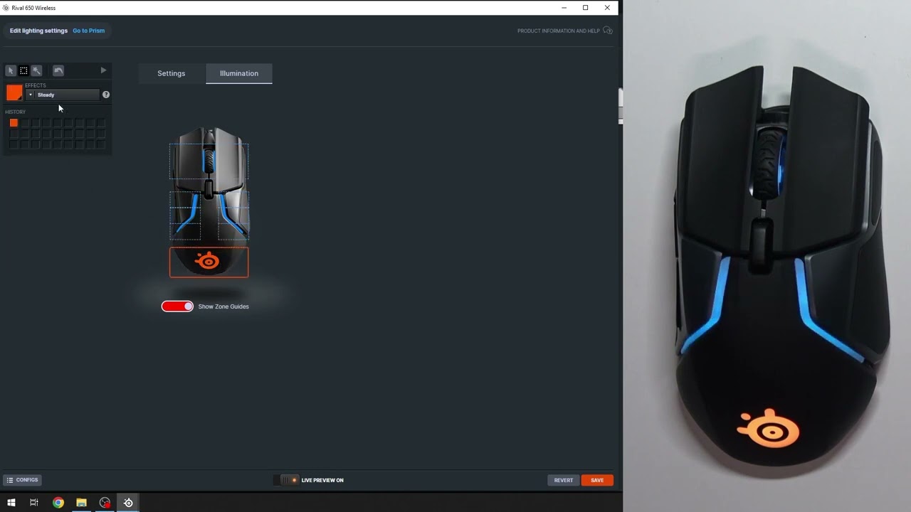 STEELSERIES RIVAL 650 – Cara Mengubah Efek Lampu RGB