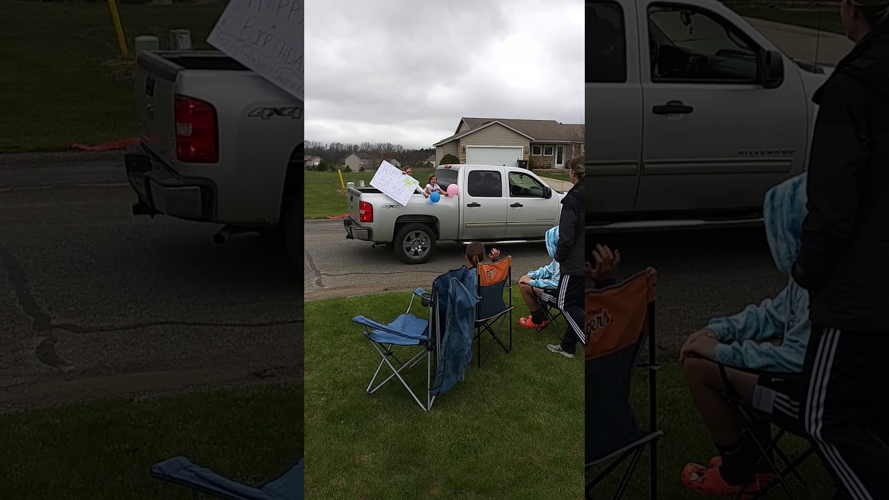 40th B-Day  surprise Isolation parade with lical law enforcement and Fire departments