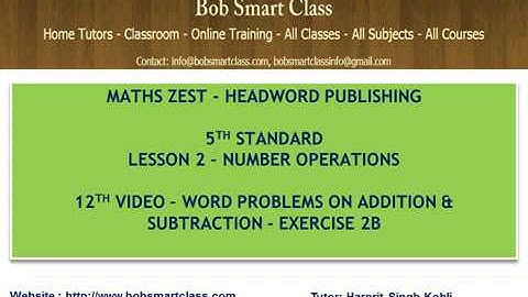 12th Video - Class 5 - Lesson 2 - Number Operations - Exercise 2B