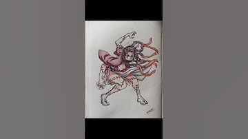 Nezuko Demon form, speed drawing #anime #drawing #demonslayer #animedrawing #art #animeart #shorts