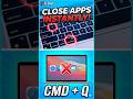 Close ❌ Mac Apps INSTANTLY! ⌘ 🛑 #shortstips #shortvideo  #ytshorts #macbooktips #macbook #macbookair