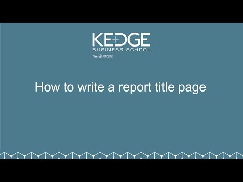 ভিডিও: প্রতিবেদনের শিরোনাম পৃষ্ঠাটি কীভাবে সাজানো যায়
