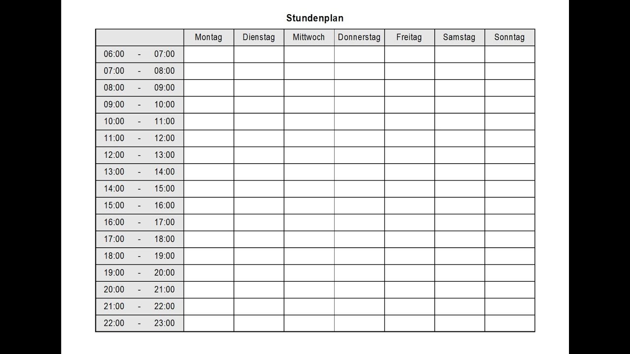 Stundenplan esplan Wochenplan Zum Ausdrucken Erstellen Open Office Calc Fur Anfanger Youtube