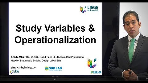 Study variables and Operationalization