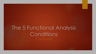 Celebrity Functional analysis conditions Profile