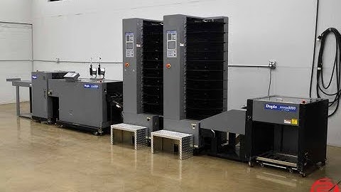 2004 Duplo System 5000 20 Bin Booklet Making System with Stitcher, Folder and Trimmer