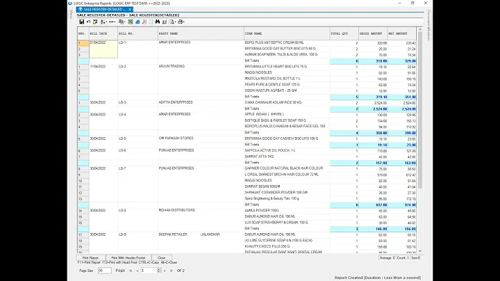 How to configure Sale register detailed report