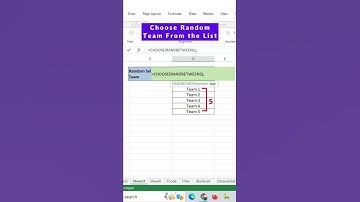 Pick Random Team in Excel #shorts