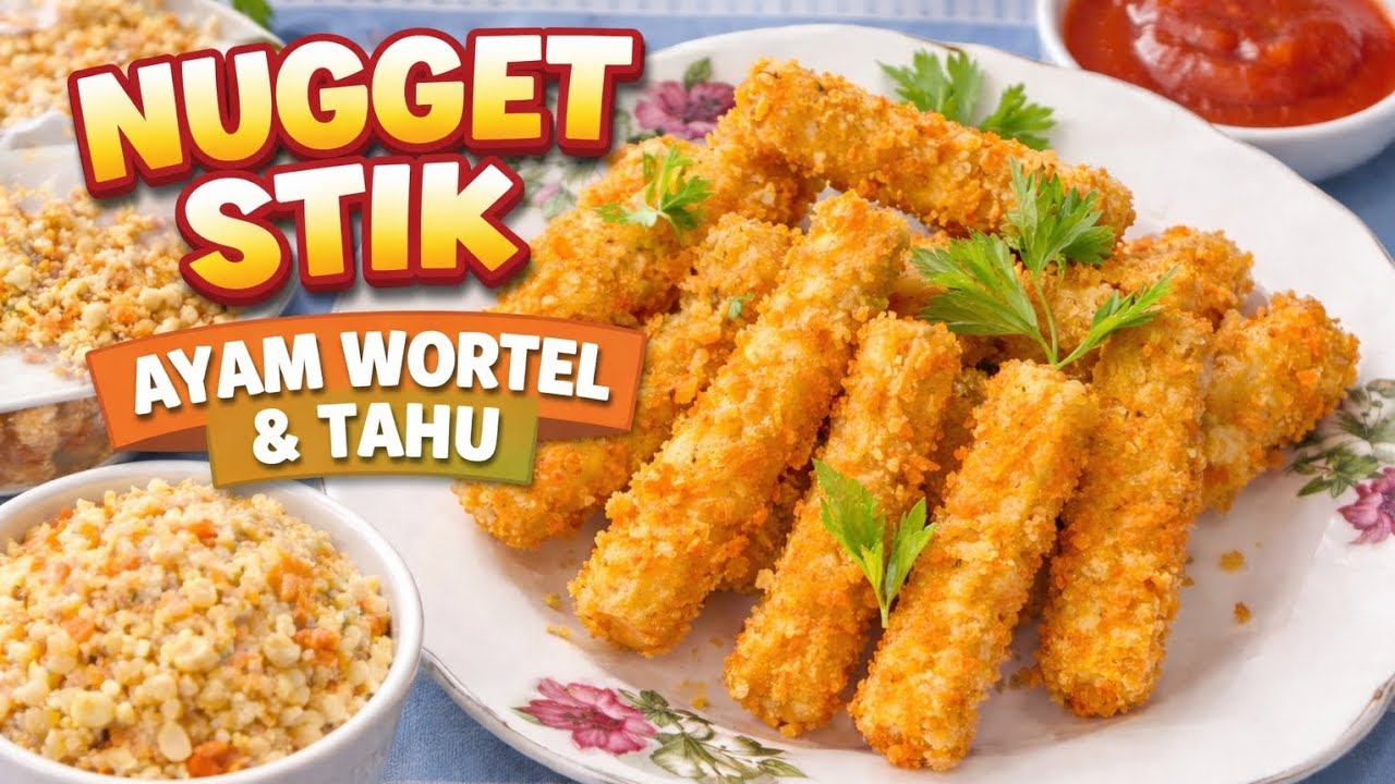 Nugget Stik Tahu Ayam Wortel! Gurih, Renyah & Disukai Anak-anak#masakanrumahan #dapurmamanaca 
