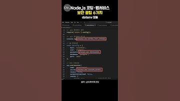 Node.js dotenv 환경변수 관리모듈 적용방법