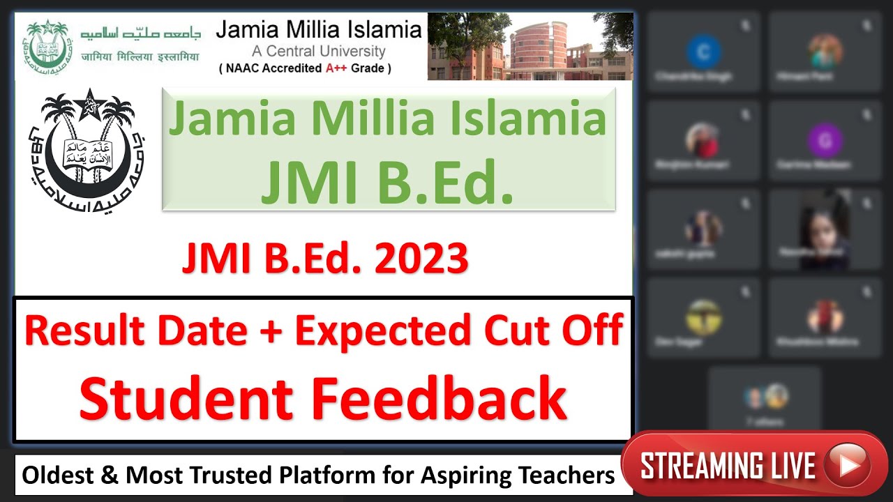 JMI B.Ed. 2023 Expected Cut Off & Result Date BEd Jamia Interview
