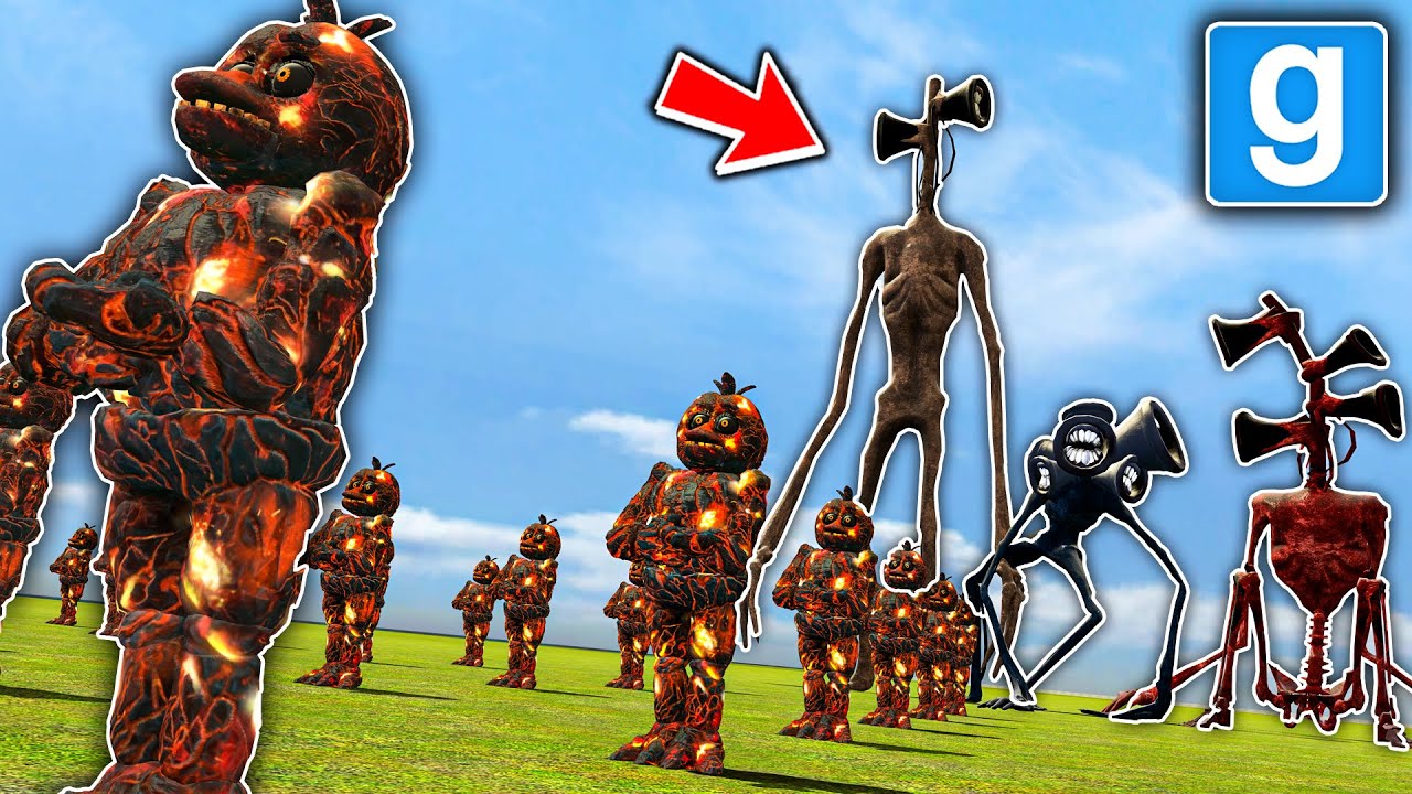 TREVOR HENDERSON SIREN HEADS VS FNAF AR TOWER DEFENSES! (Garry's Mod ...