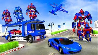 Police Robot Car Transporter - Robot Car Transport - Android Gameplay screenshot 1