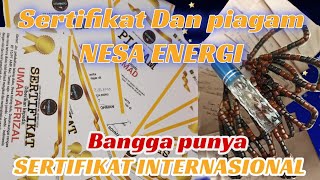 sertifikat NESA ENERGI | SERTIFIKAT INTERNASIONAL | Bangga punya sertifikat