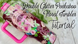 DOUBLE GLITTER PEEKABOO TUMBLER TUTORIAL FT. TECKWRAP CRAFT VINYL LAYERING