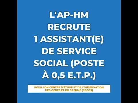 Recrutement assistant(e) social(e) pour notre CECOS à Marseille (0,5 Équivalent Temps Plein)