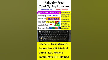 AzhagiPlusPlus Direct Tamil Typing Software in all applications | 100% Free