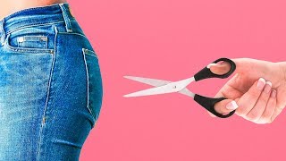 Redesign your old jeans this time we have prepared a number of great
hacks to make and denim clothes even cooler! grab scissors
chop-chop...