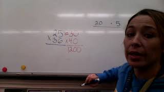 Double Digit Multiplication with an area model-4th grade Common Core