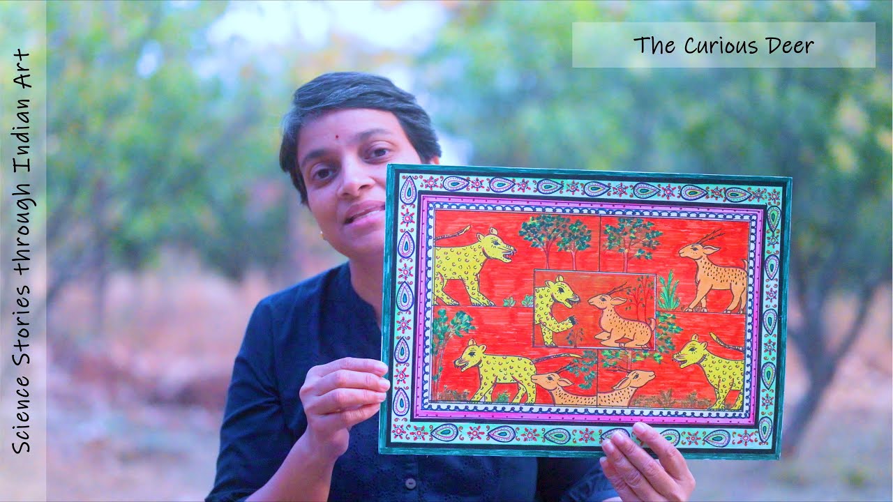 The Curious Deer | Pattachitra (Scroll Painting) from Orissa is used to discuss about leopards