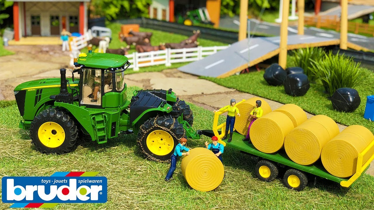 BRUDER TOYS RC John Deere tractor haybale transport | Farming toys | Toyz Rule