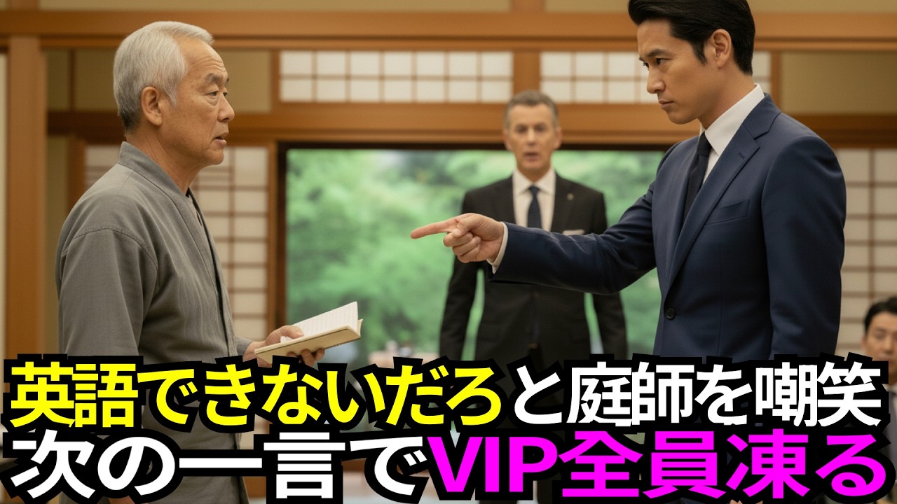 老舗旅館の庭師を「英語も分からん老害」と嘲笑した新店長、直後にVIPと5ヶ国語で談笑され全てを失う【感動する話】【朗読】