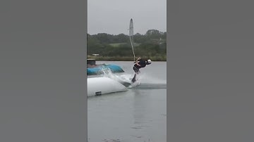 Ollie On 270 To Blind FAIL! #wales #wakeboarding #wakeboard #blindlanding #barrel