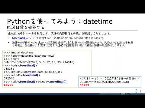 2-IRISでPythonを使ってみよう-datetimeモジュールを試す