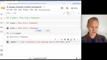 Unit 2: Lesson 1 - Breaking Strings | Escape Character, Multiline String