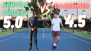 Usta 5.0 Finance Bro Serve And Volley Vs. Usta 4.5 Baseliner Singles Tennis Set