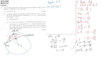 DSE maths core 2016 paper1 #20 coordinates geometry