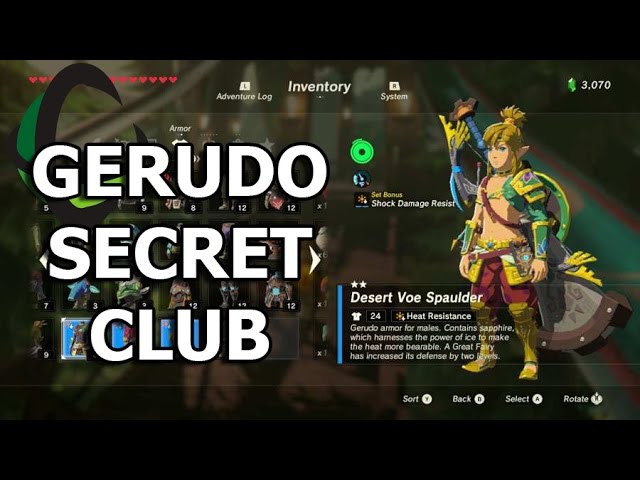 How To Get Into The Gerudo Secret Club (Desert Voe Armor - Heat Resistant)  - LoZ BotW 