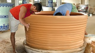 : Weird Techniques Workers Use to Produce Massive Clay Pottery