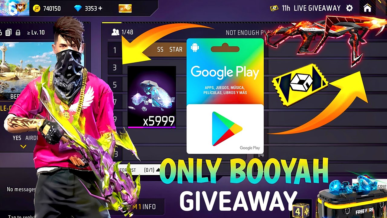 FREE FIRE LIVE CUSTOM ROOM GIVEAWAY FF LIVE DIAMOND GIVEAWAY | 