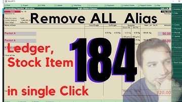 Tally Chapter 184 TDL to Remove Stock Item Alias Ledger Alias By Rajiv Mishra Computer Class | TDL