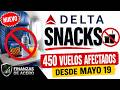 Delta Airlines elimina snacks y bebidas en 450 vuelos — ¿está tu ruta en la lista?