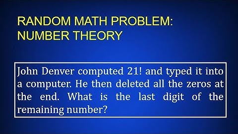 Random Math Problem: Number Theory