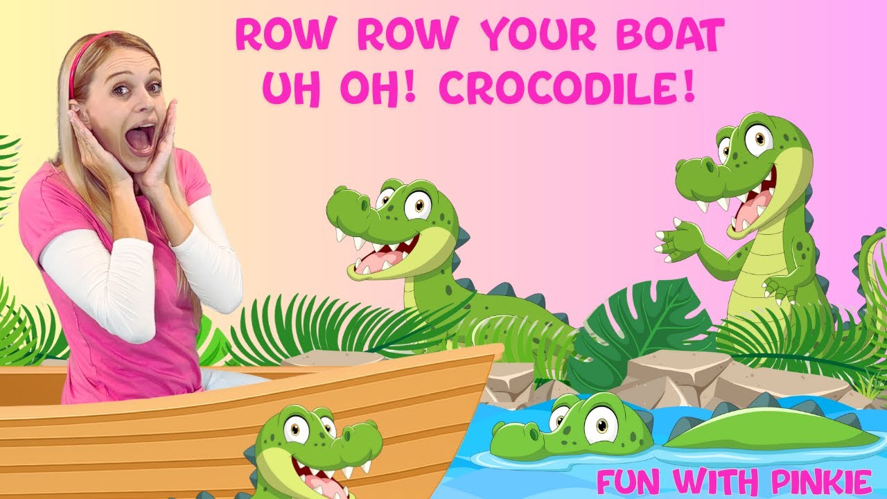 Греби, греби, греби, греби своей лодкой 🐊 Песня крокодила для детей | Берегись, Пинки!