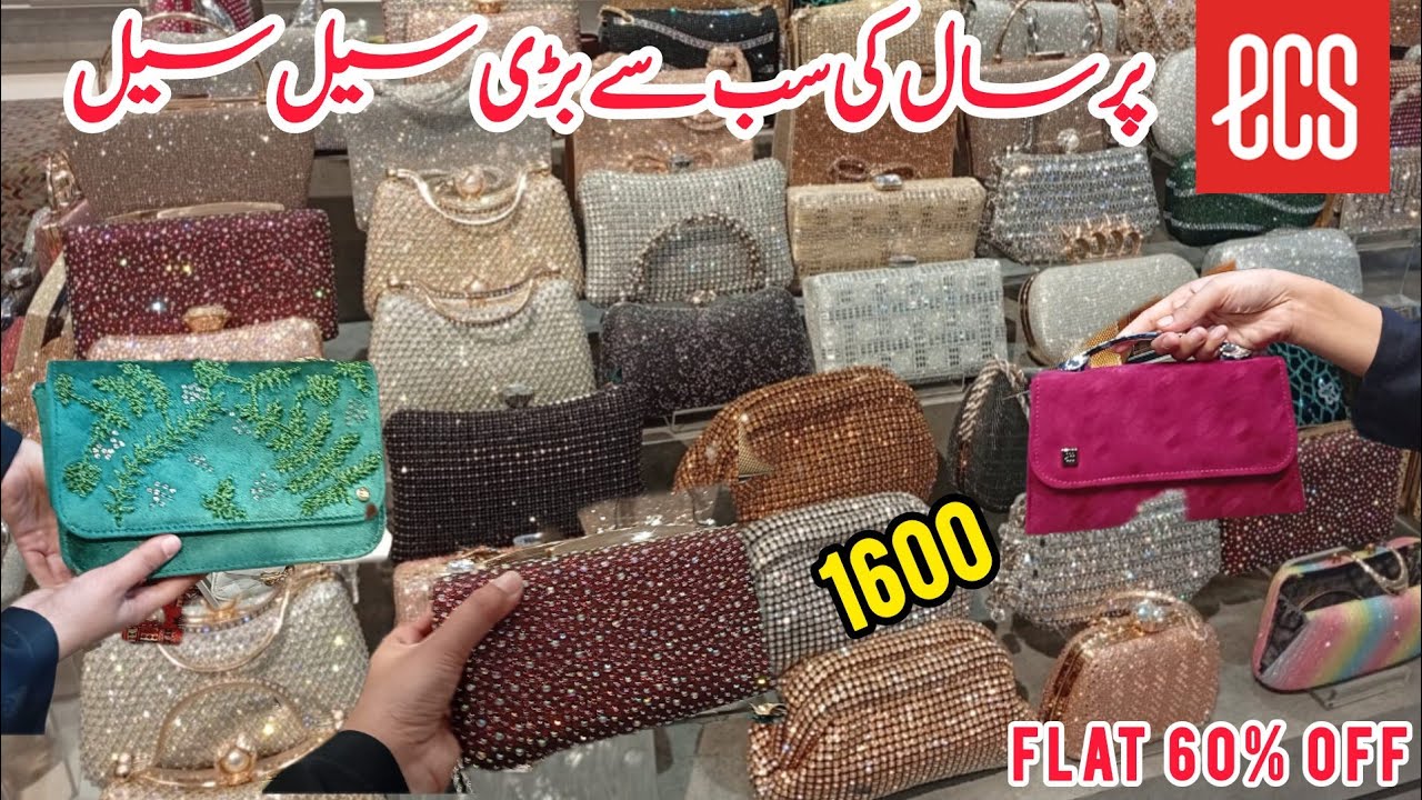 ECS ladies handbags 50% and 60% off sale 😍😍😍, winter collection, just 1600 rupees 😍. lucky one mall