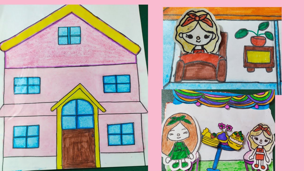paper doll house quiet book #paper doll - YouTube
