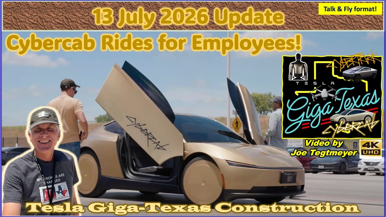 Gigafactory Texas Construction Progress and Autonomous Vehicle Testing