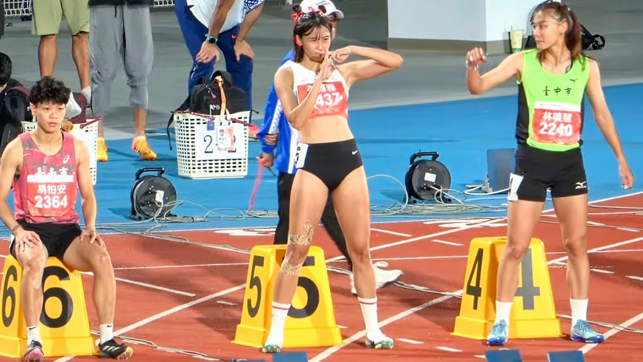 張博雅🥇跑進13秒內高興地蹦蹦跳跳😄100公尺跨欄決賽 12秒94(超風速)🏟️2025/10/20 114年全國運動會 雲林田徑場