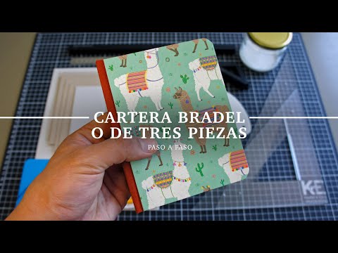 Cartera bradel o de tres piezas. Encuadernación artesanal. Paso a paso.