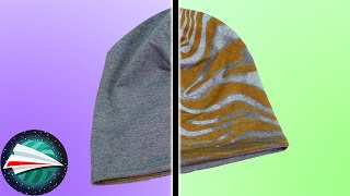 Dwustronna czapka beanie z jerseyu | Czapka Zrób To Sam dla początkujących bez wzoru | Zrób To Sam!