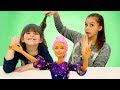 Игры для девочек прически – Кукла Барби меняет имидж! - Красим волосы.