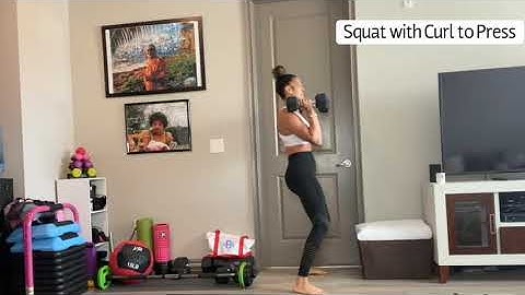 Squat with Curl to Push Press