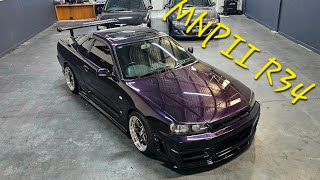 Import a 1998 Nissan Skyline R34 Midnight Purple II LV4 MNPII RB25DET Custom build to the USA