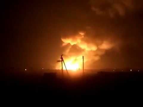 Bибух боєприпасів у Харківській області - аматорське відео